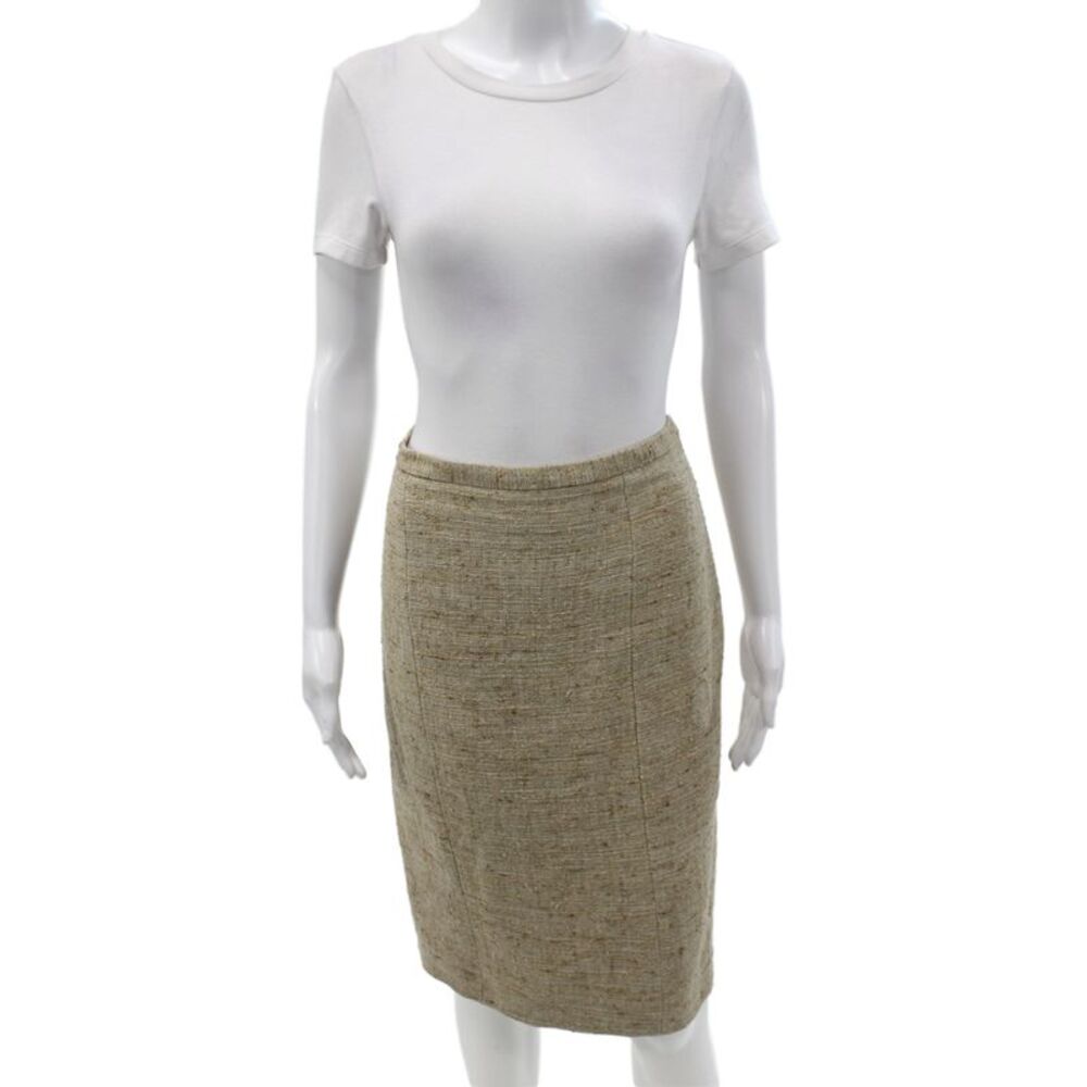 Moschino Women Beige Straight Pencil Skirt Knee Length Size 10